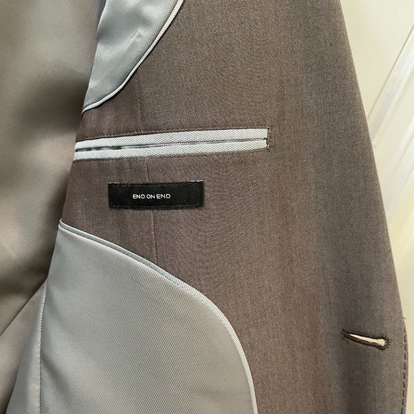 JF J Ferrar Slim Light Brown Sport Coat, 42R - Picture 6 of 8